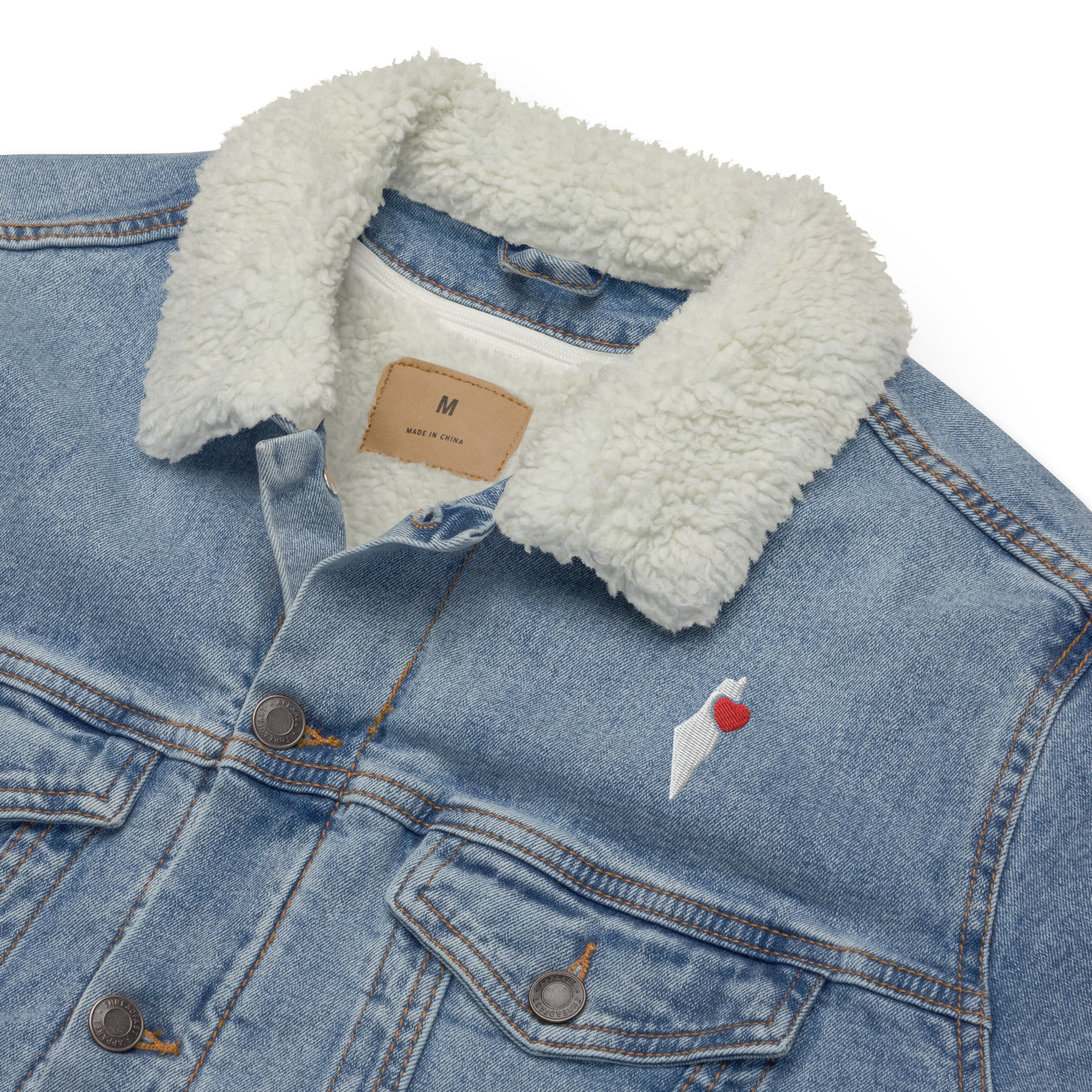 Fur lined denim jacket and patch jeans - Les Berlinettes